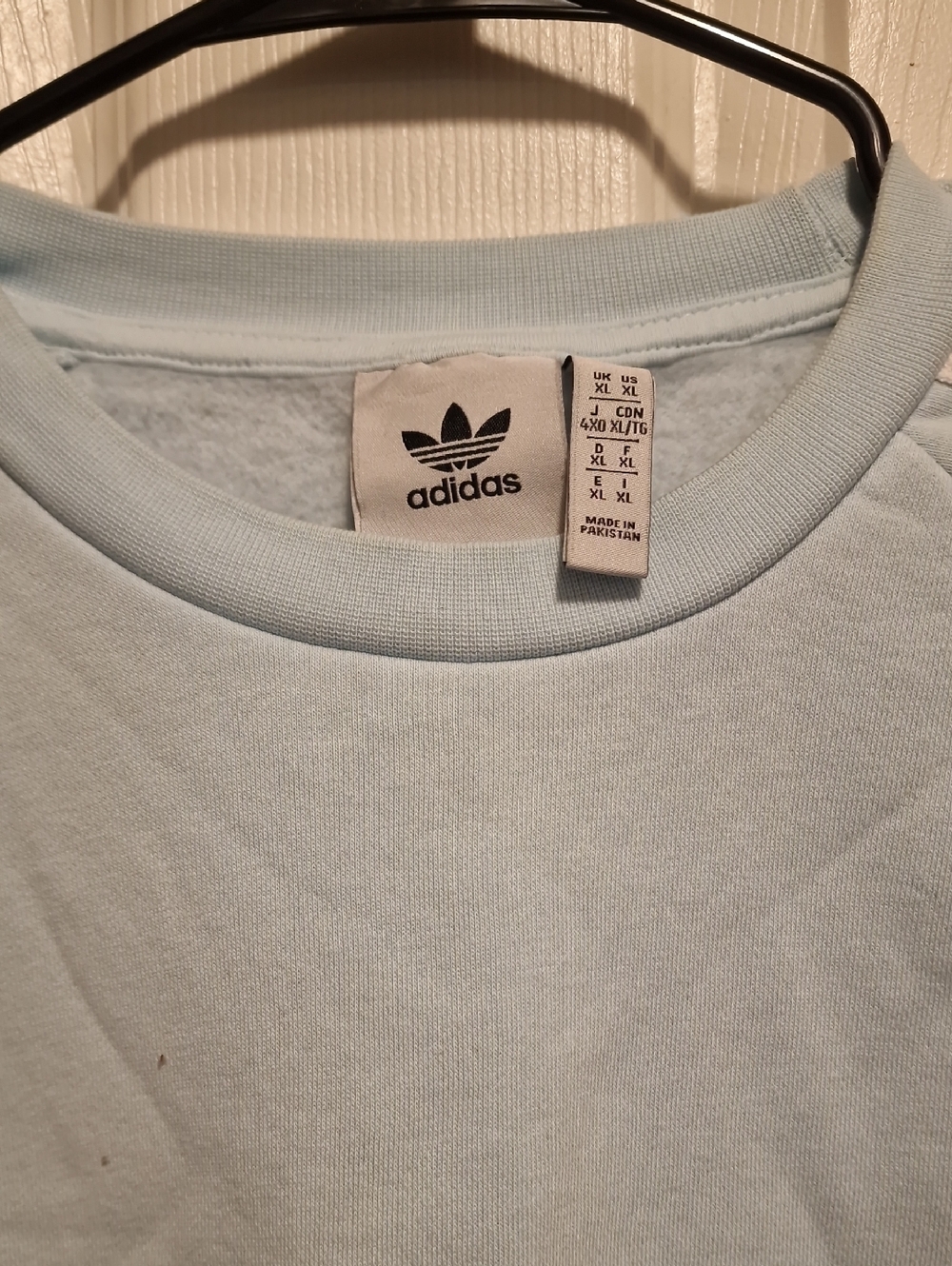 adidas Men's Light Blue Trefoil Crewneck Sweatshirt - Picture 3 of 4